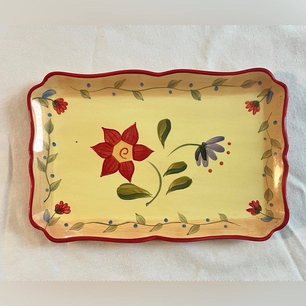 Pfaltzgraff Napoli Hand-Painted Rectangular Serving Tray — 10.5 × 7 — Excellent